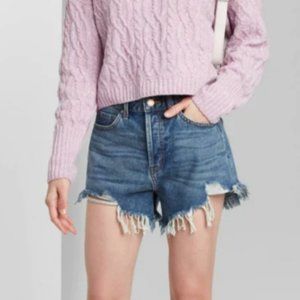 wild fable highest rise distressed cut off frayed denim shorts sz 6